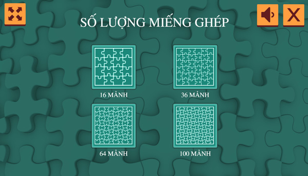 Chọn số lượng mảnh ghép