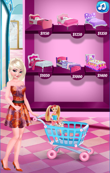 Chơi game Elsa trang trí nhà búp bê Barbie tại GameVui