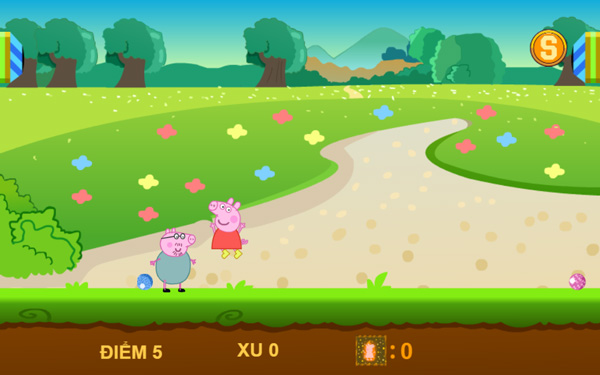 Cùng heo Peppa chơi bóng trên GameVui