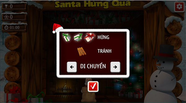 Santa hứng quà