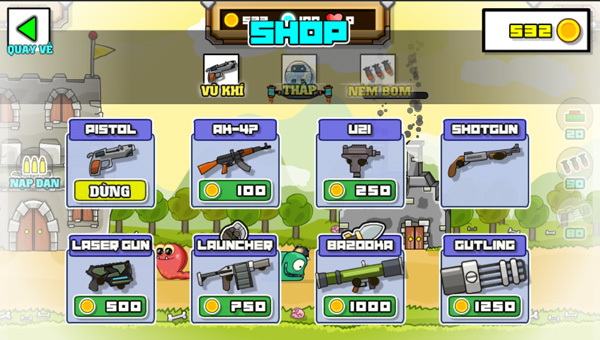 Nâng cấp vật phẩm, súng