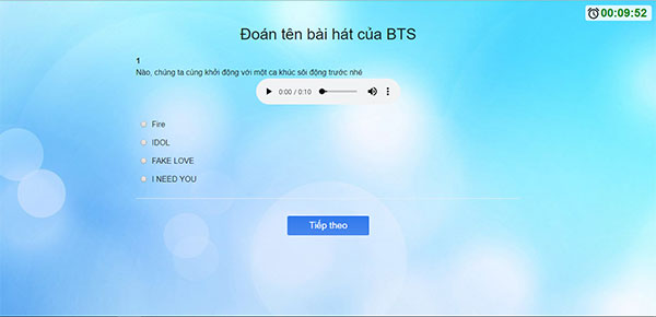 Đoán tên bài hát BTS