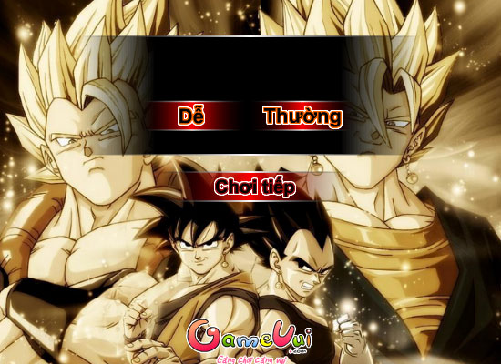 Chọn mức Dễ hoặc Thường trong game ngọc rồng Songoku 5