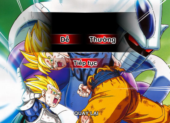 Chọn mức Dễ, Thường trong game ngọc rồng Songoku 7