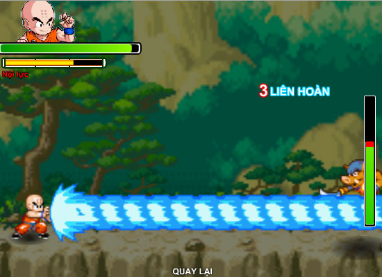 Điều khiển nhân vật chiến đấu trong game Ngọc rồng - Songoku đại chiến