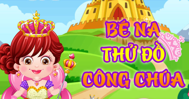 Bé Na thử đồ công chúa