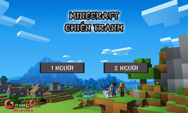 Chọn kiểu 1 người hoặc 2 người chơi game Minecraft
