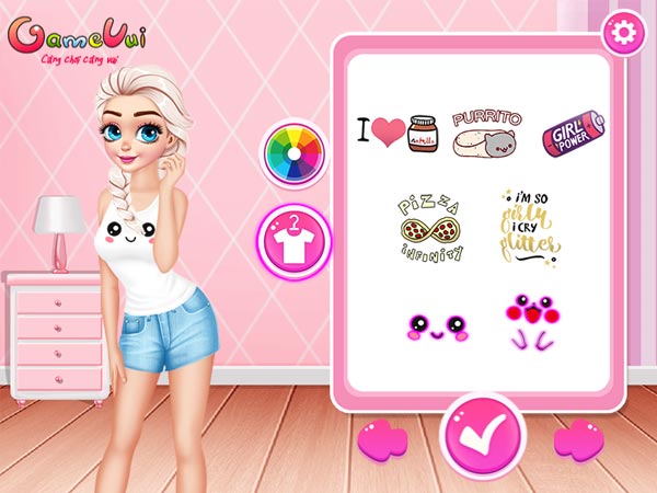 Game Công chúa thiết kế áo phông tại GameVui