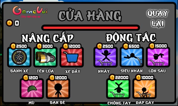 Cửa hàng vật phẩm trong game Người que Stickman