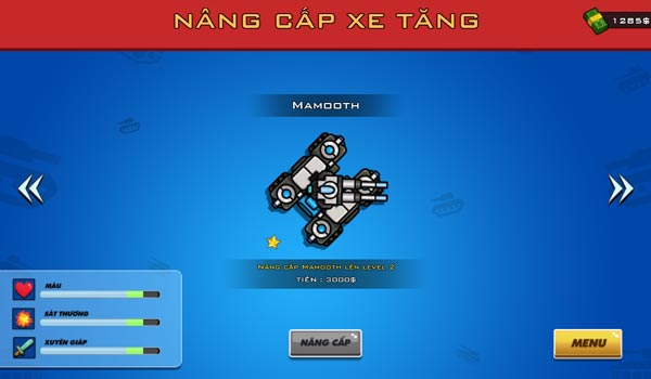Nâng cấp xe tăng GameVui