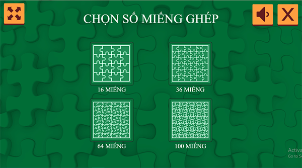 Bạn có thể chọn số miếng ghép