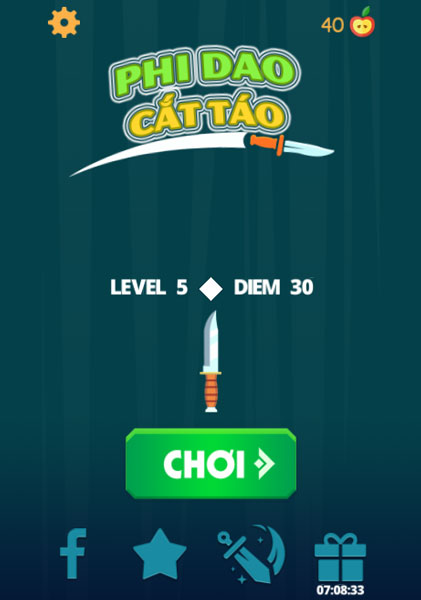 Chơi game Phi dao cắt táo - GameVui