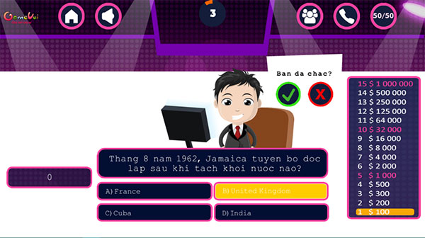 Rồi chọn ra đáp án của mình