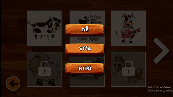 Có 3 mức đô từ dễ đến khó