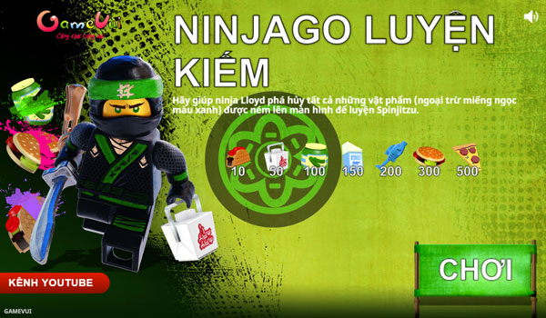 Chơi game NinjaGo luyện kiếm - GameVui