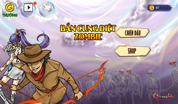 Chơi game Bắn cung diệt Zombie - GameVui