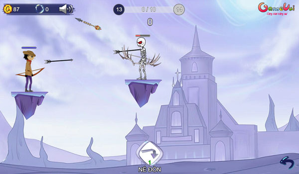 Điều khiển xạ thủ bắn cung và tiêu diệt Zombie xương