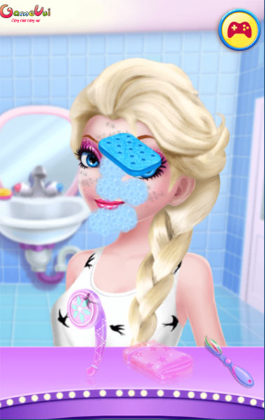 Hãy giúp Elsa rửa mặt