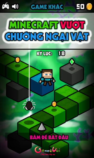 Chơi game Minecraft vượt chướng ngại vật - GameVui