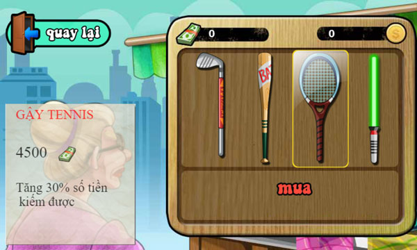 Mua vũ khí trong Shop cửa hàng