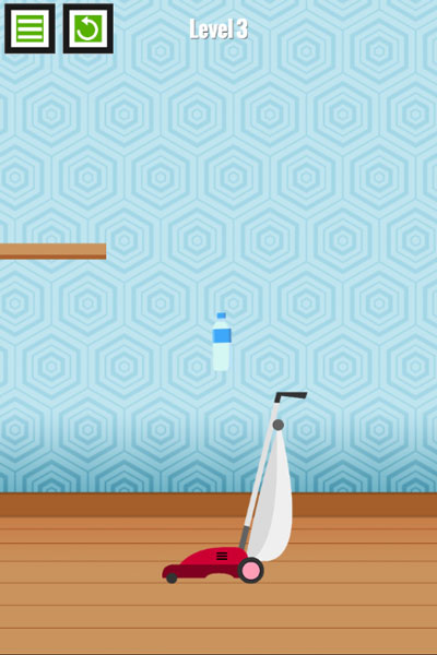 Đưa chai nhựa nhảy lên trên các đồ vật