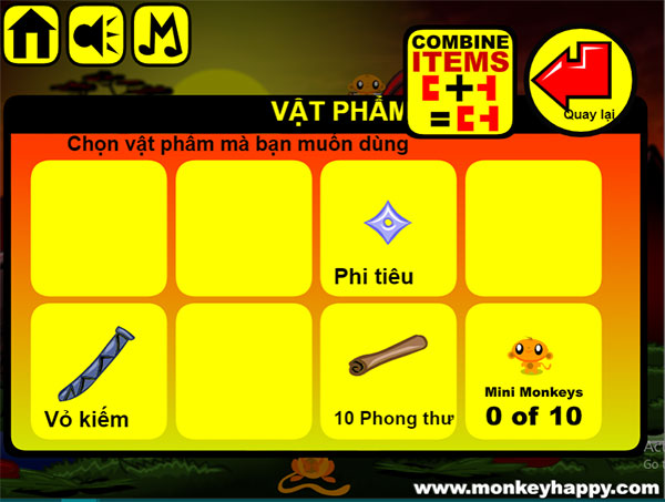 Hãy thu thập các đồ vật cần thiết