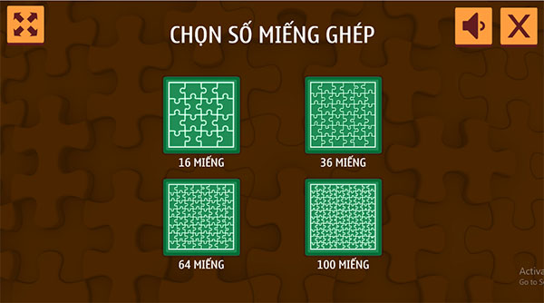 Chọn mức độ ghép hình