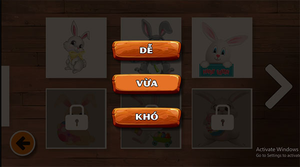 Chọn cấp độ mà bạn muốn chơi