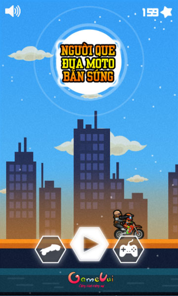 Chơi game Người que đua moto bắn súng - GameVui