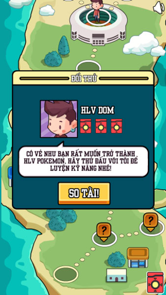 Khiêu chiến với đối thủ pokemon