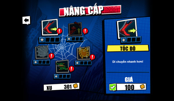 Nâng cấp sức mạnh cho Spiderman