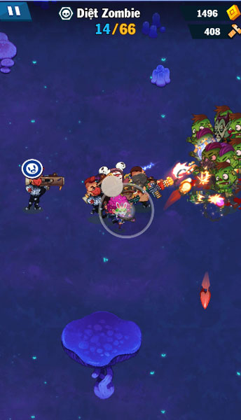 Điều khiển đội Pubg tiêu diệt Zombie