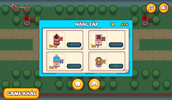 Nâng cấp tháp phòng thủ Slime