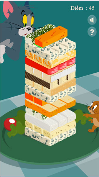 Rồi đặt lên tầng trên cùng