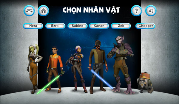 Chọn nhân vật trong Star Wars Rebels