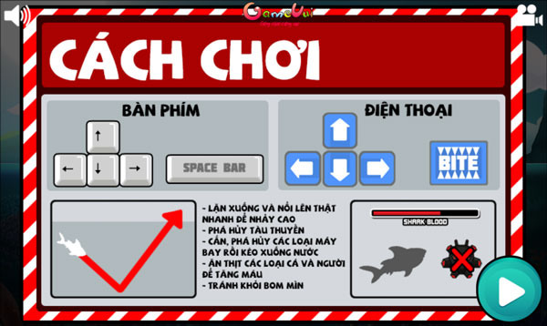 Hướng dẫn chơi game Cá mập