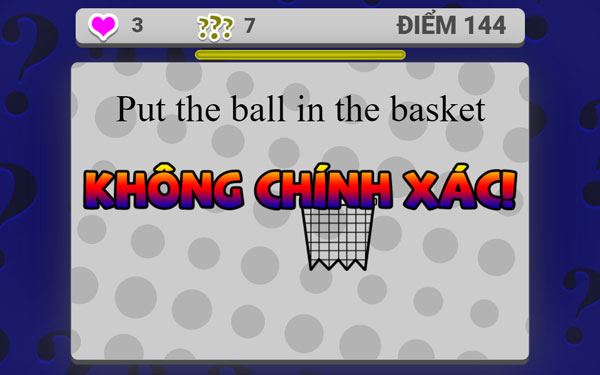 Trả lời sai