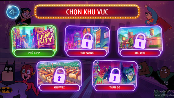 Các khu vực trong game