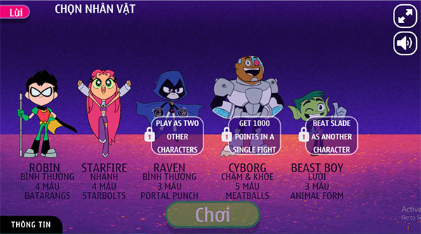 Chọn 1 nhân vật