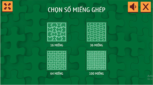 Chọn số lượng miếng ghép phù hợp