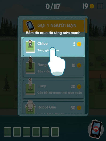 Mua thêm vật phẩm tăng sức mạnh trong Shop cửa hàng