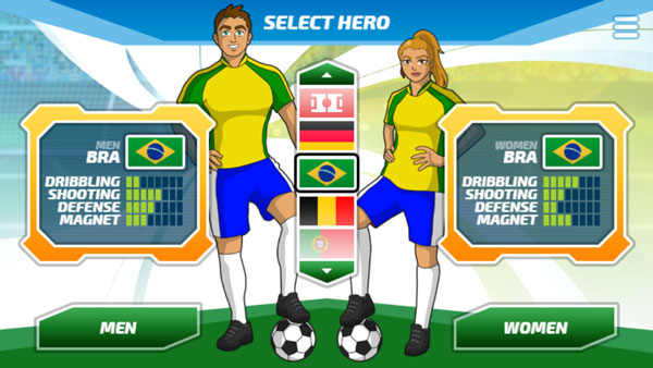 Chọn đội tuyển bóng đá nam hoặc nữ