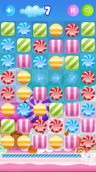 Xếp 3 viên kẹo cùng màu lại với nhau