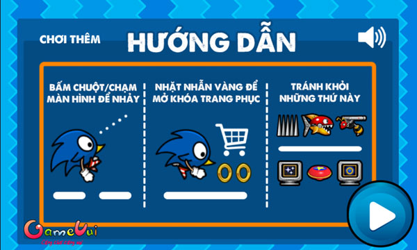Hướng dẫn chơi game tiểu quái Sonic