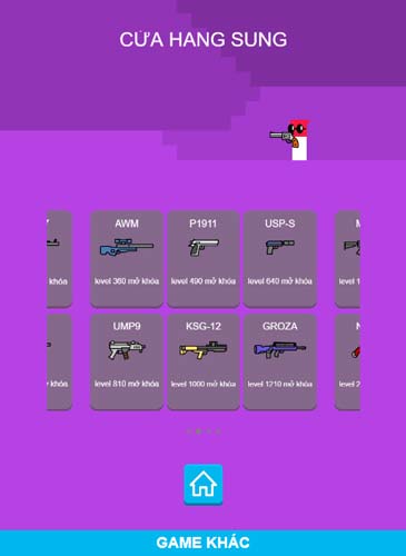 Cửa hàng súng trong game sát thủ bắn súng