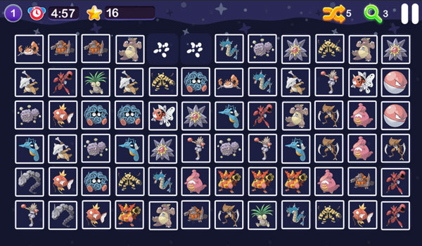 Tìm cặp hình Pokemon giống nhau