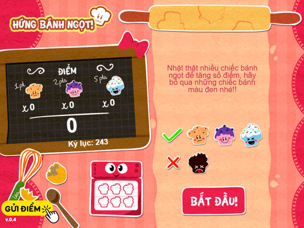 Chơi game Hứng bánh ngọt - GameVui