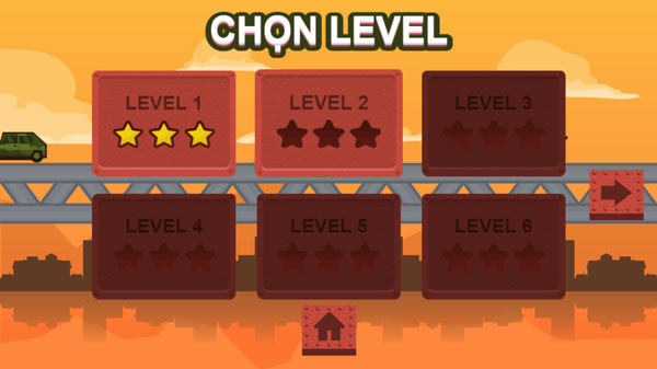 Chọn level thử thách đặt bom