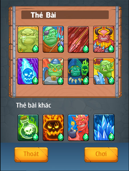 Các loại thẻ tướng trong game