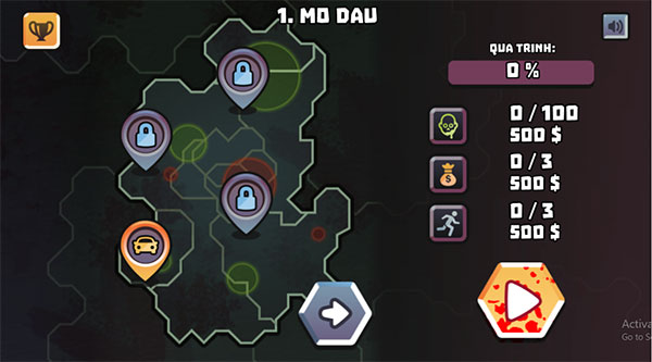 Có nhiều cấp độ chơi